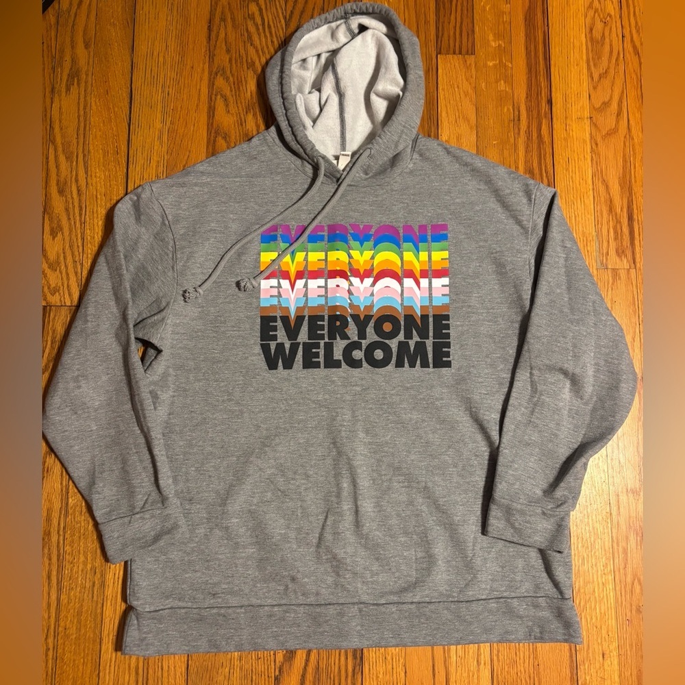 Target Gray Hoodie 🌈 "Everyone Welcome" Graphic